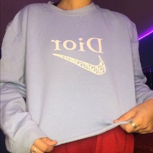 Baby Blue Nike Dior Sweatshirt